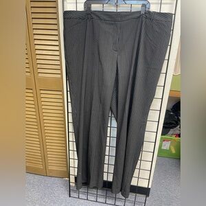 Lane Bryant Houston Tailored Stretch Black and Pink Stripe Size 26 LONG NWT